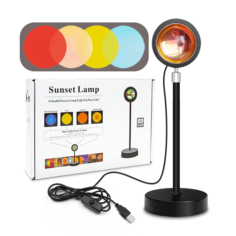 RGB Mini Table Rainbow Usb Led Sunset Red Lamp Sun Projection Sunset Desk Projector Led Light Decoration Rainbow Projection Lamp