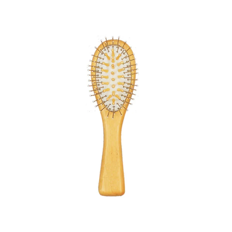 Custom Logo Schima Superba Women'S Hair Brush Metal Pins Wholesale Lvory Wooden Hairbrush massag