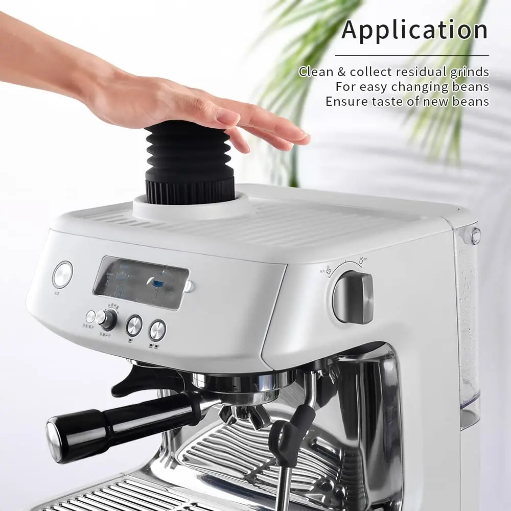 Espresso Single Dose Hopper Coffee Grinder Blowing Bean Bin Hopper With Silicone Bellow And