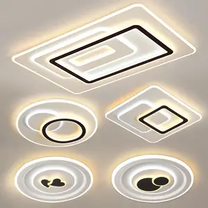 Zeal Lighting Living Room Fixtures Round square Simple Acrylic Indoor Smart Ceiling Lamp with Remote Control