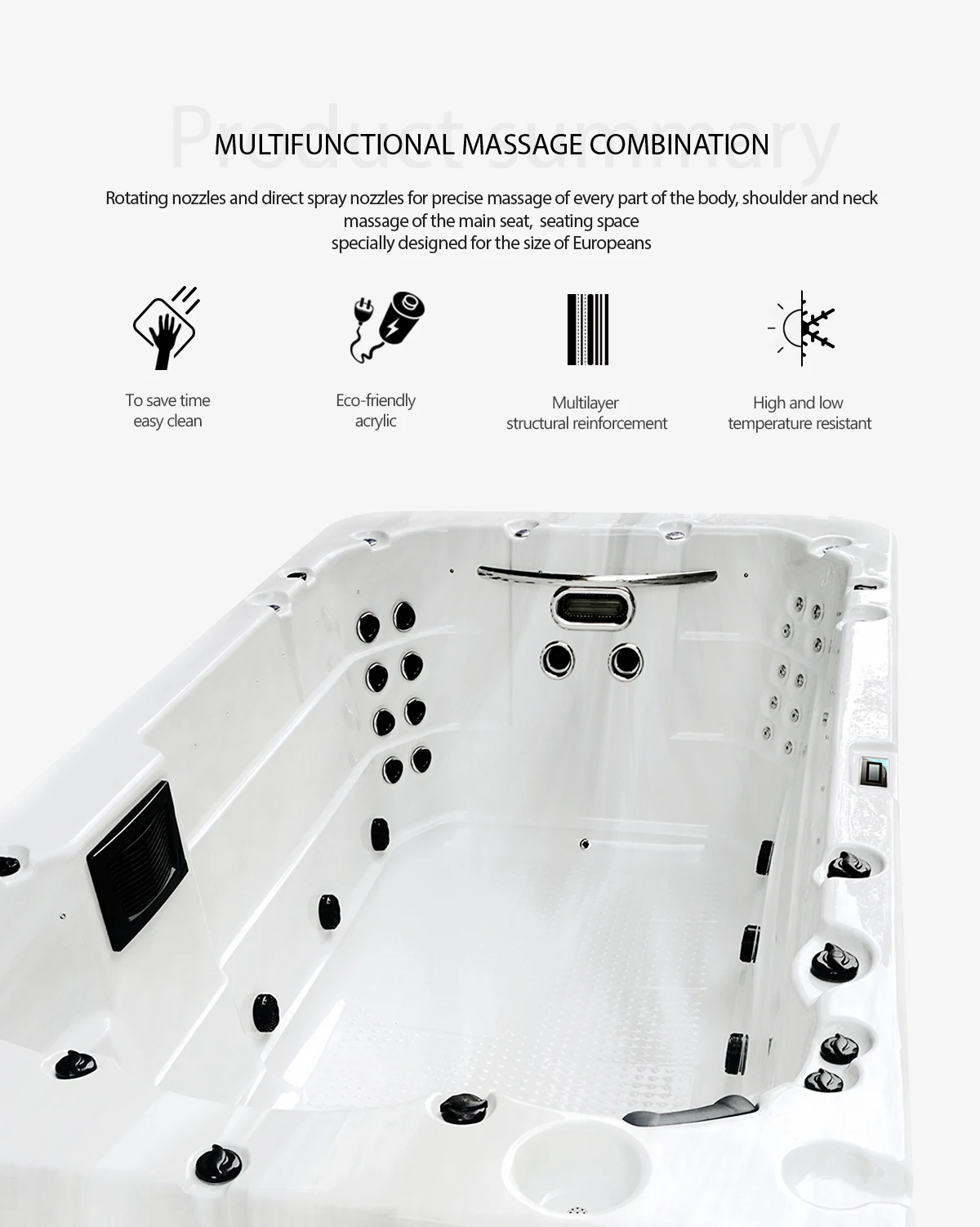 Alibaba.com: Luxury Endless Swim Spa with Dual Zone Fiberglass ...