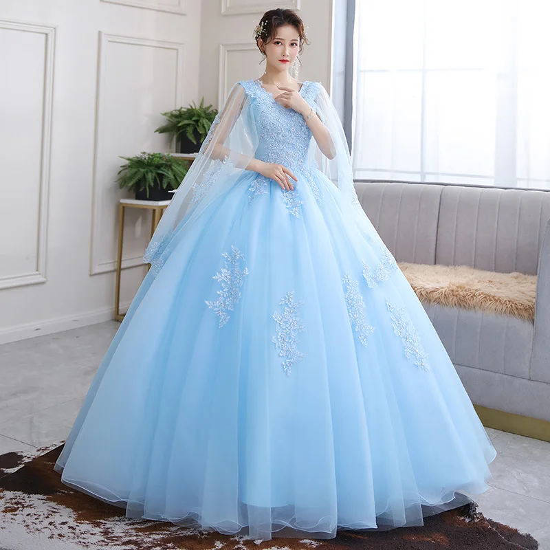 Wedding Embroidery Long Puffy Dress Host Performance Graduation Dress  Birthday Party Bride Bridesmaid Prom Dresses| Alibaba.com