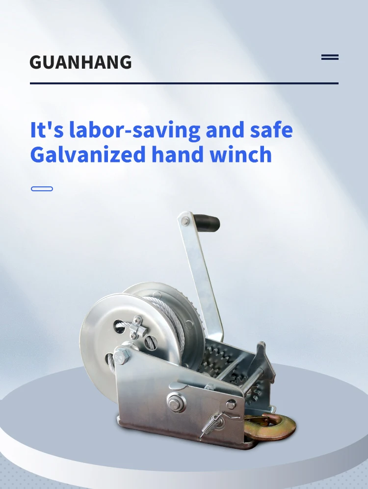 3000lbs Hand Winch Driver Dynamic Winch Manual Wire Rope Winch Factory
