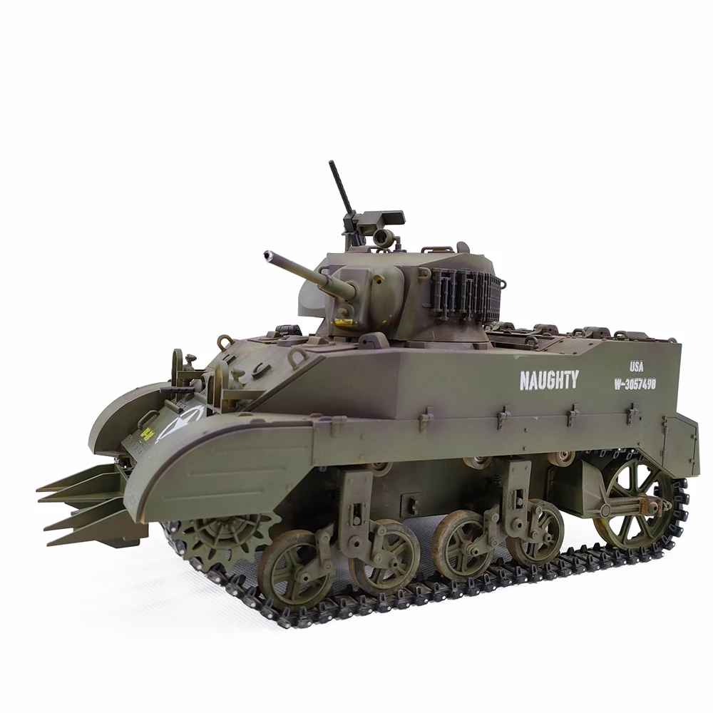 クールバンク1/16迷彩仕様「M5 STUART」軽戦車の新品同様 HOSHI New Model Coolbank G2080 1/16 Scale RC Tank - U.S.