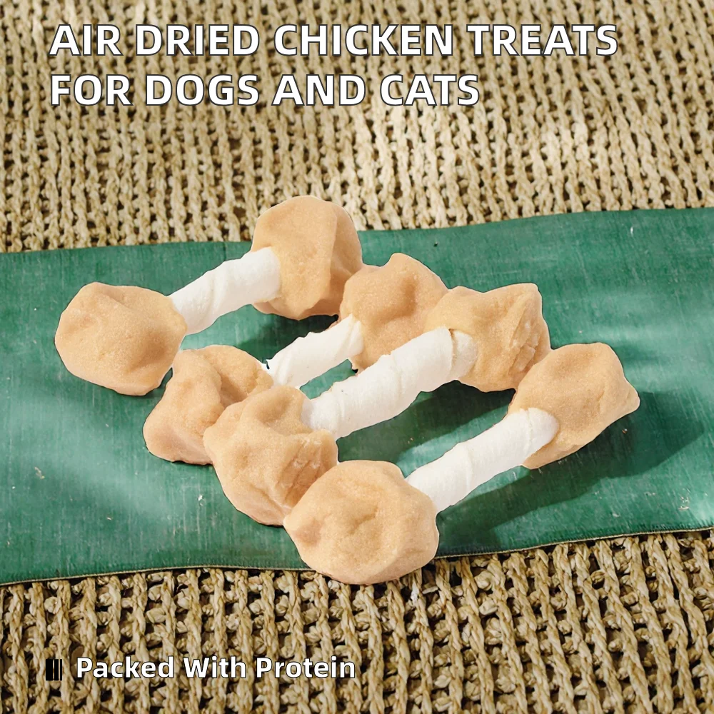 Air-Dried High-Protein Eco-Friendly Chicken Dumbbell Treats for Small Breed Dogs Snacks supplier