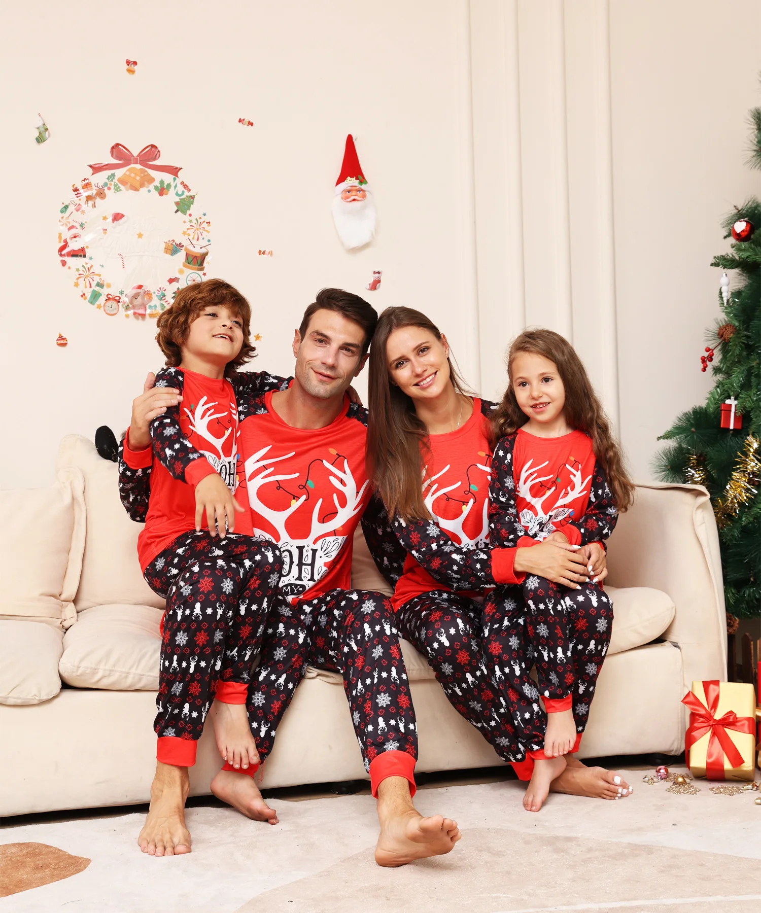 Pajamas Dad And Son Christmas Outfits 2024 Couples Mom Dad Son