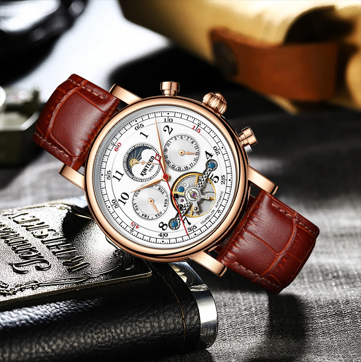 関税/送料込み【Men's Luxury Boutique】自動スケルトンウォッチ New TOP Brand Luxury Men's Watch With Box Hollow Fashion