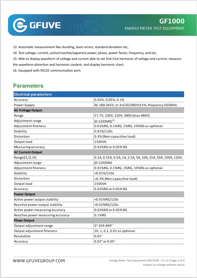 GF1000Multi-Positions Single Phase Power Meter Test Bench With Single Phase Reference Energy Meter