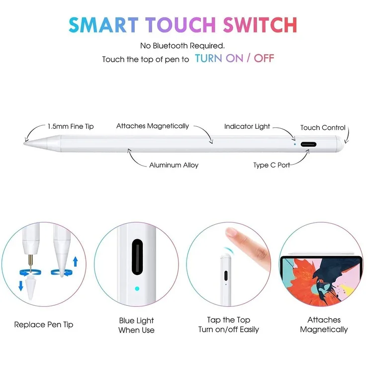 K11 Drawing Writing Note Click Swipe Touch Pen for Apple Ipad Stylus Pen