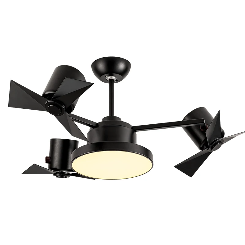 Simple Design Low Noise 3 Colors Change LED Light 3 Fan Speed 110 CM  Modern Bedroom Ceiling Fan Light