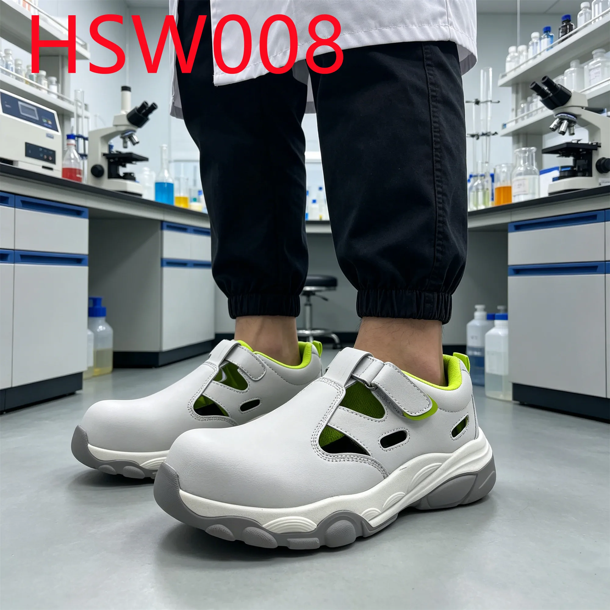 YYR,Operation Room Non-toxic Leather Upper White Safety Footwear Biochemical Zone Anti-acid&alkali Sole Security Clogs HSW008