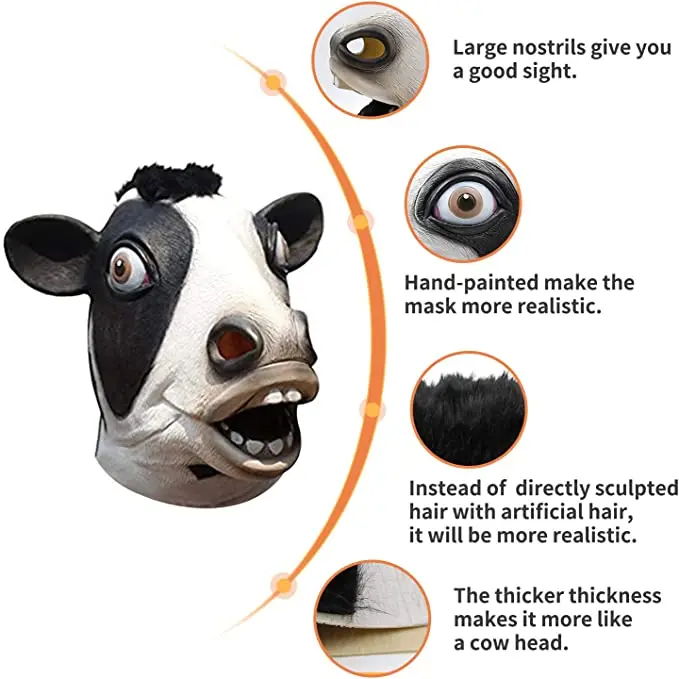 CreepyParty Masque Latex Réaliste Tête De Taureau / Bison – Masque Animal Halloween Carnaval – Qualité Premium 100% Latex Naturel