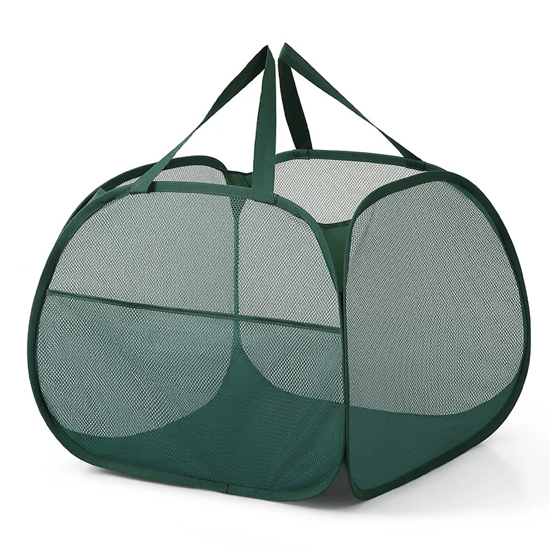 Soft Close Laundry Hamper with Mesh Nylon Basket 90L Capacity Laundry Bags Square Bottom