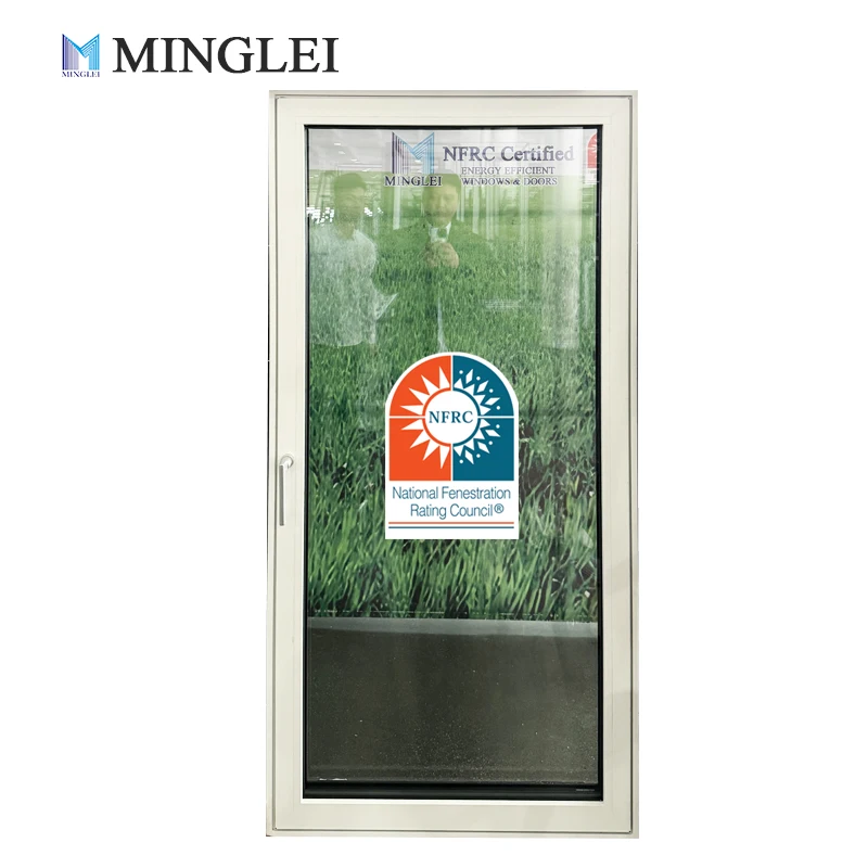 Modern White large view Thermally Broken aluminum Slim profile window Triple Glass Tempered Tilt Turn window for Villa