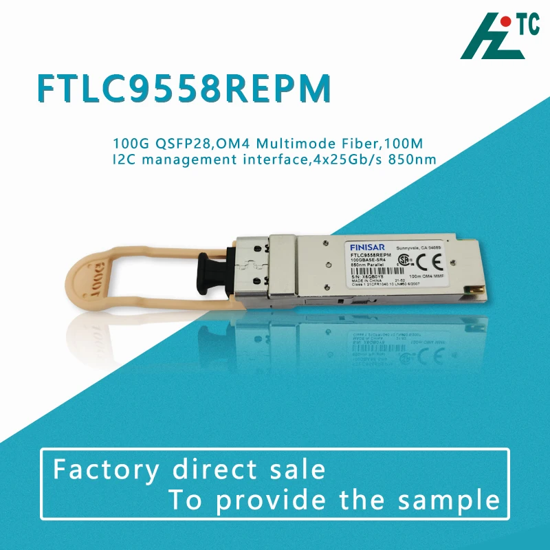 Finisar 100G QSFP28 Optical Transceiver With 850nm Multimode Fiber For 100G Ethernet