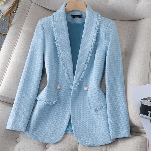 S-4XL Women's outerwear new high-end feeling top Rough tweed luxury style jacket for party