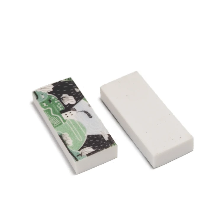 Manufacturer Cute Stationary Pencil Erasers Customized 3D Printing White Kawaii Cartoon Student School for Children