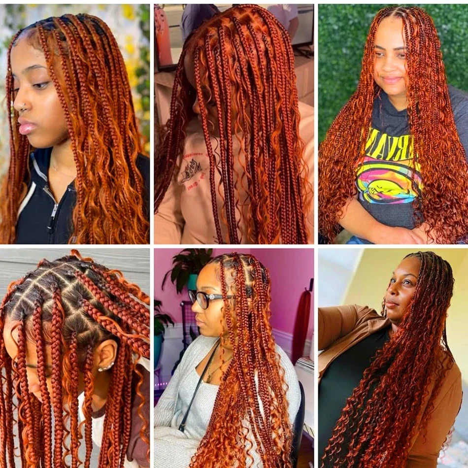 100 % unbehandeltes menschliches Haar, Massenverlängerung, rötlich-braun, gewellt, gelockt, geflochten, unbearbeitet, kein Schuss, glatt, tiefe Welle, Massen_voghion.com