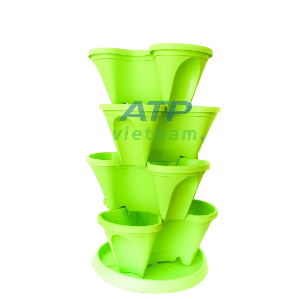 Indoor/outdoor Vertical Planter Set Self Watering Tiers From Top Down