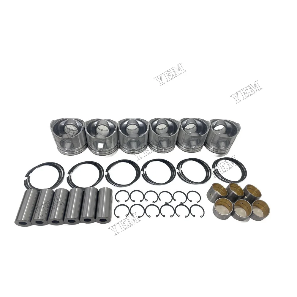 For Komatsu 6D108 Piston and Rings Kit Engine Replacement Parts 6
