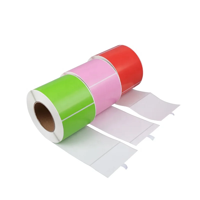 Custom Self Adhesive 4X6 Thermal Printing Label Sticker Roll Direct Barcode Labels Thermal Printer Coloured Sticker Label Roll