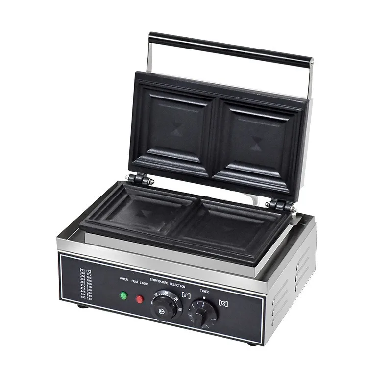 TEBAK Commercial Sandwich Electric Heating Hot-Pressed Pearl Toast Bread Maker Stainless Steel Sandwich Snack Equipment