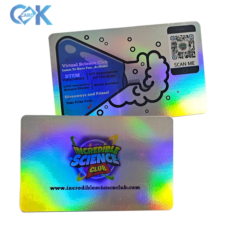 Printable Blank PVC CR80 Shiny Hologram Pvc Id Card for Heat Lamination ...