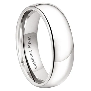 Coolstyle Jewelry 7mm White Tungsten Ring for Men Women Dropshipping Engagement Wedding Band Trendy Jewelry Polished Comfort Fit
