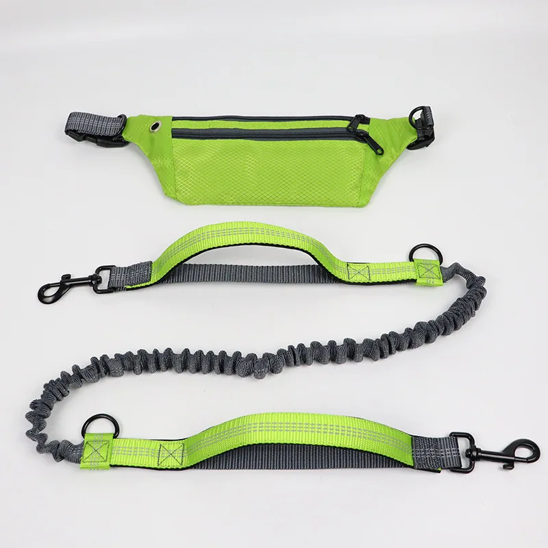 Fashion Waterproof Breathable High Quality Hands Free Bungee Sport Running Pet Dog Running  Leash With Waist Pocket Bag