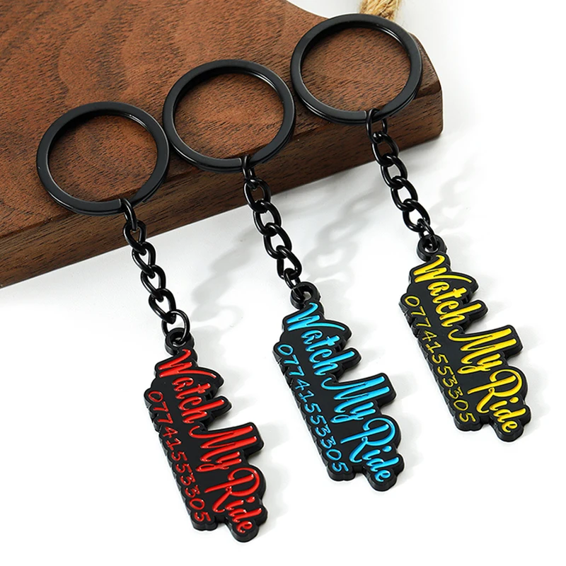 Wholesale Keychain Colorful Enamel Brand Logo Letter 2d 3D Metal Key Ring Keyring China Manufacturer Custom for Key Chain