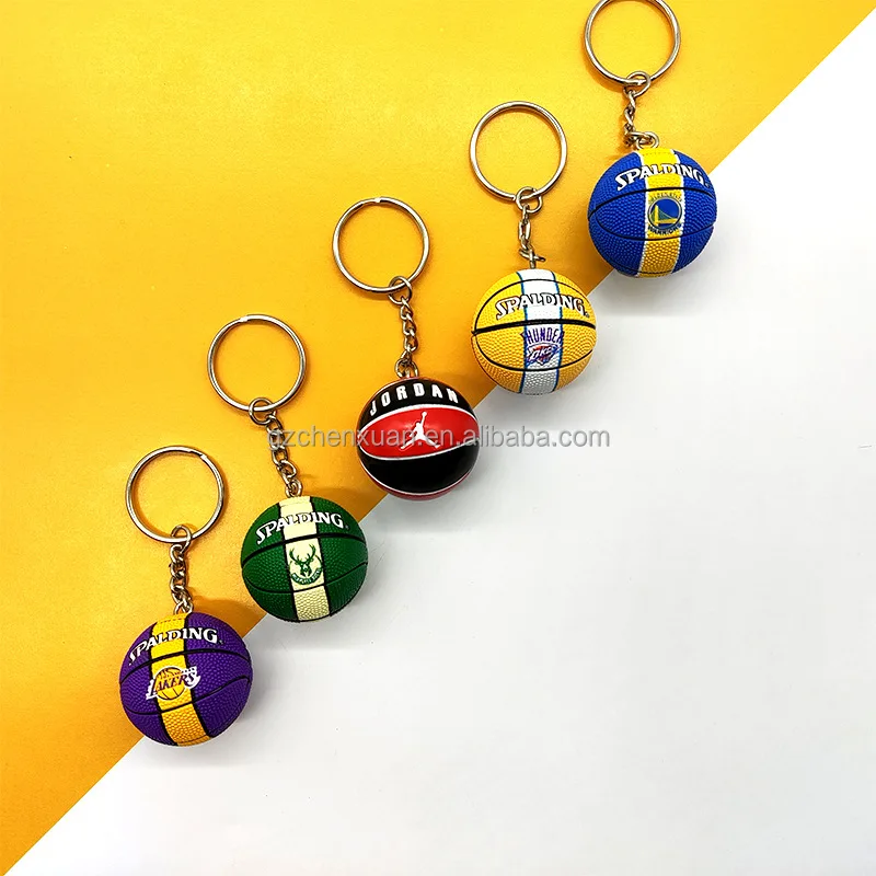Promotional Basketball Keychain Nba Leather Keychain Basketball Balls