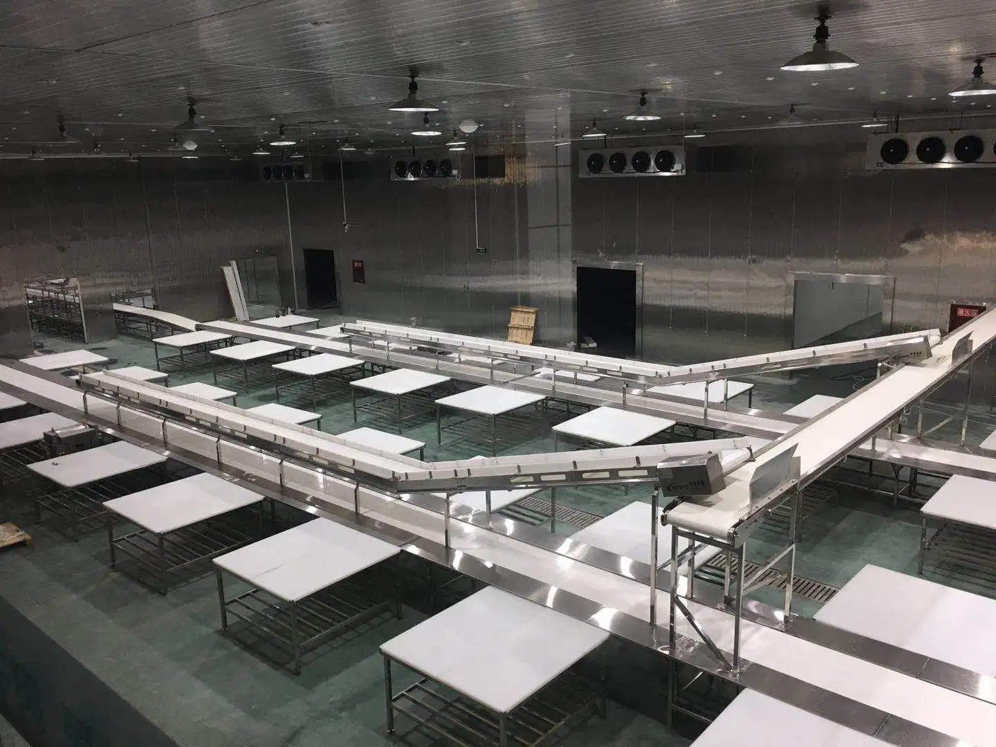 Meat slaughterhouse equipment PVC conveyor belts for cutting and packaging lines