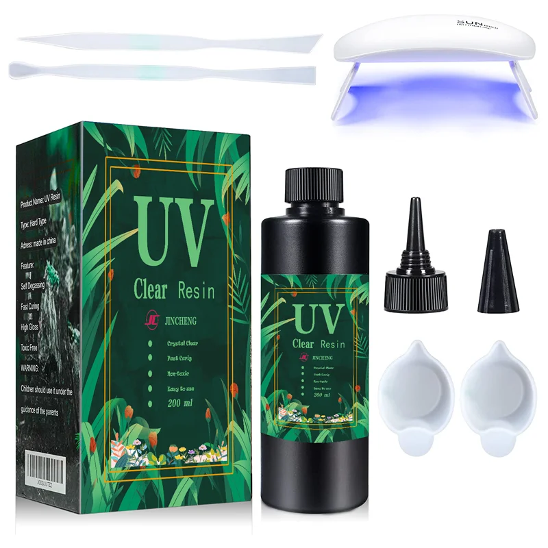 Epoxy Uv Light Resin Kit Uv Clear Casting Curing Jewelry Making Supplies Necklace Keychain