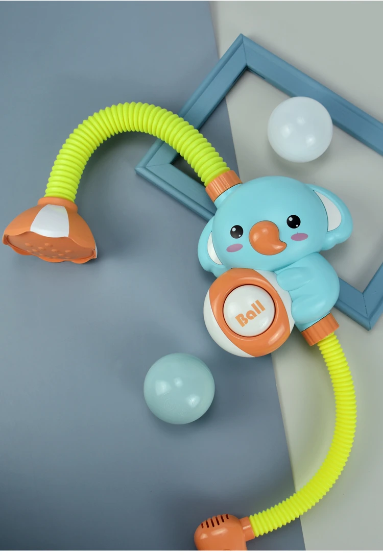 Baby Bath Shower Head - Elephant Water Pump With Trunk Spout Rinser - Control Water Flow From Elephant Trunk Knobs