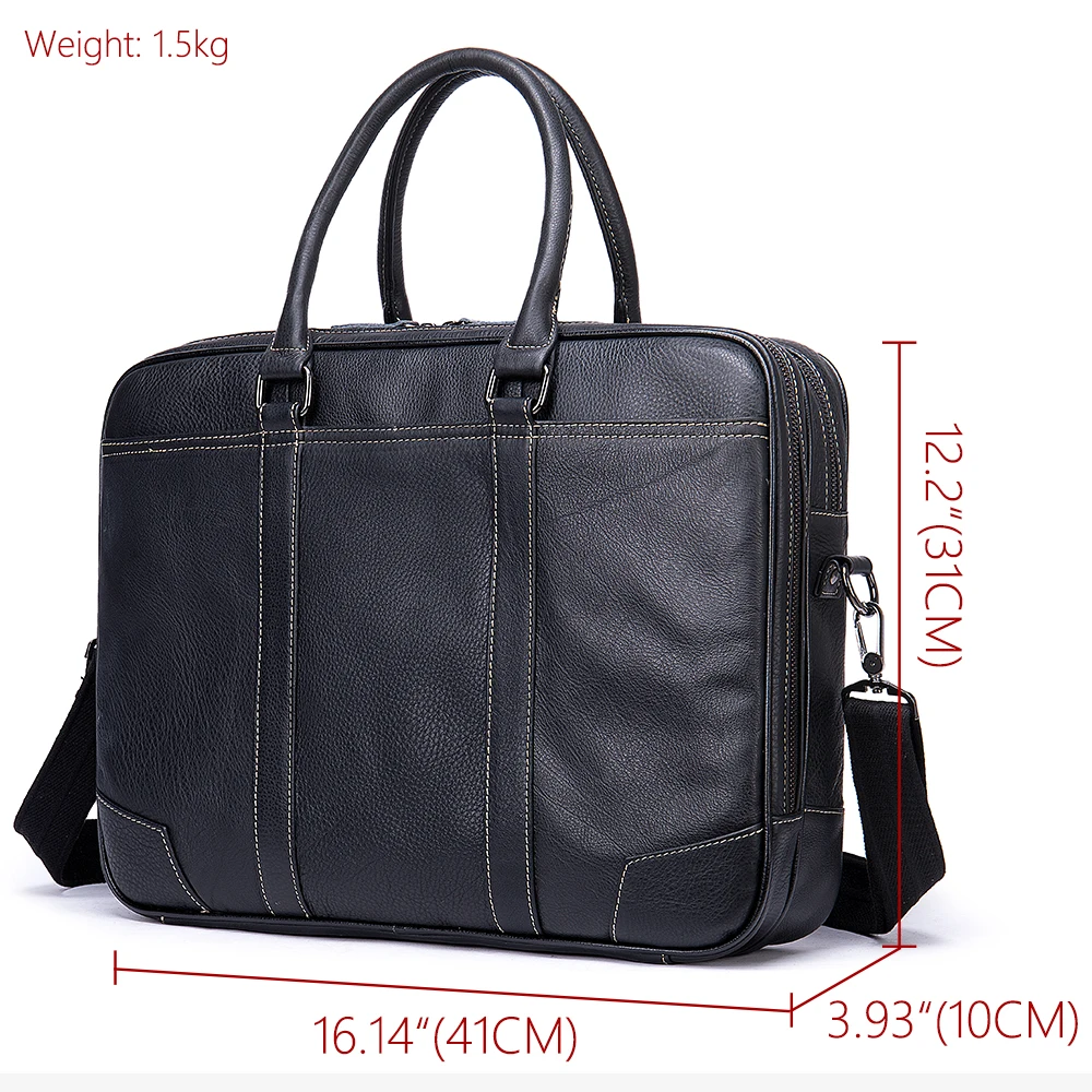 SCHLATUM Genuine Leather Briefcases Hard For Men Luxury Handbags