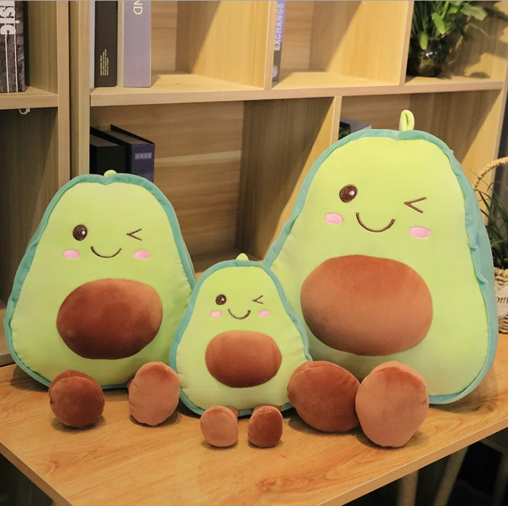 Cute Soft Stuffed Avocado Fruit Plush Toy Cartoon Plant Avocado Plush Doll  Anti-stress Plush Toy Gift