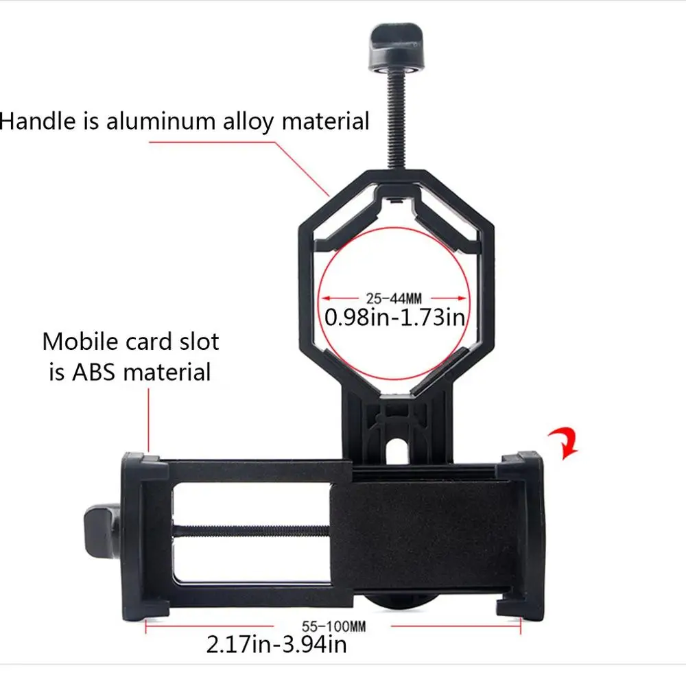Universal Cell Phone Adjustable Adapter Mount Microscope Spotting Scope Telescope Clip Bracket Mobile Phone Holder