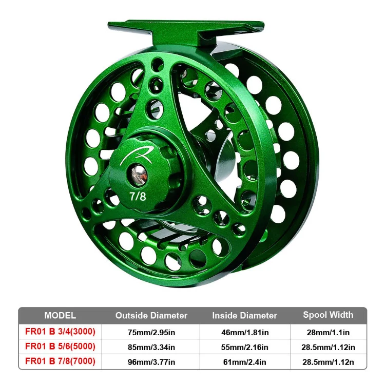 Fly Fishing Reel – Aluminum Alloy, Large Arbor, 1/2 To 7/8 Weights, Black/Silver