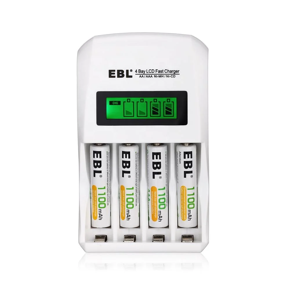 Smart Individual AA AAA 4 Slots Rechargeable Battery Charger LCD Ni-MH Ni-CD Battery Charger