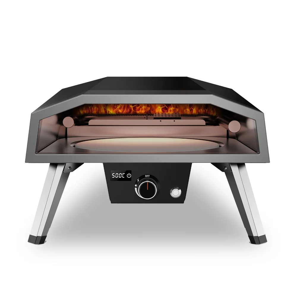 Automatic Rotating Function 16 Inch Gas Pizza Oven Outside Kitchen Rotating Pizza Maker & Stone Portable Pizza Oven