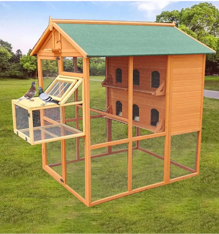 Large Wooden Standing Bird Aviary Cage for Parrots & Pigeons Nesting ... - Large Standing Bird Enclosure