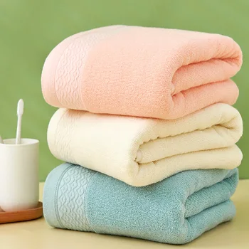 Wholesale Pure Cotton Large Bath Towel Set for Home Use Hotel Spa Absorbent Bath Wrap with Free Embroidery Logo