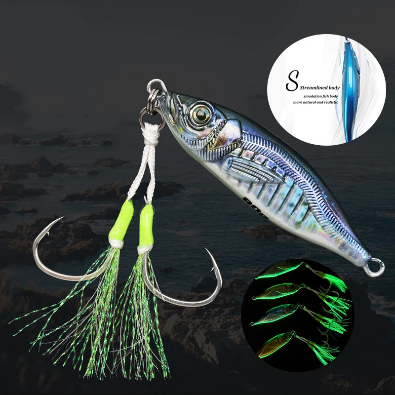 Japan Little Jack 3d Printing 60g/80g Saltwater Sea Fishing Jig With Assist  Hooks Metal Jig Offshore Slow Pitch Jigging Lures - Buy Saltwater Jigging 