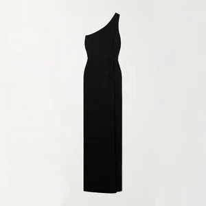 Clothing Manufacturer Custom Spring Summer Black off Shoulder Dress Women Elegant Casual Dress