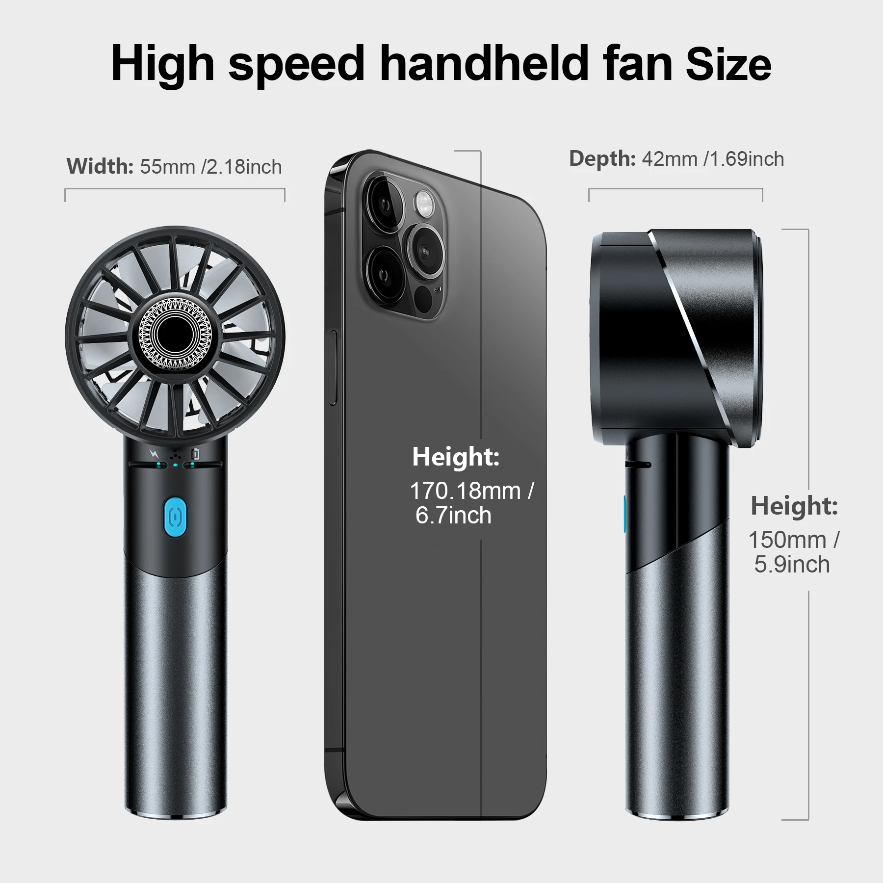 Portable Mini Handheld Fan, Battery, Plastic - detail 8