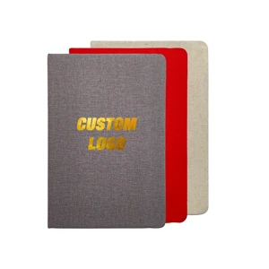 Custom Logo A5 Business Linen Journal Notebook Gift Set Hardcover Dairy Fabric Agenda Printed Style Thread Sewing Binding Paper