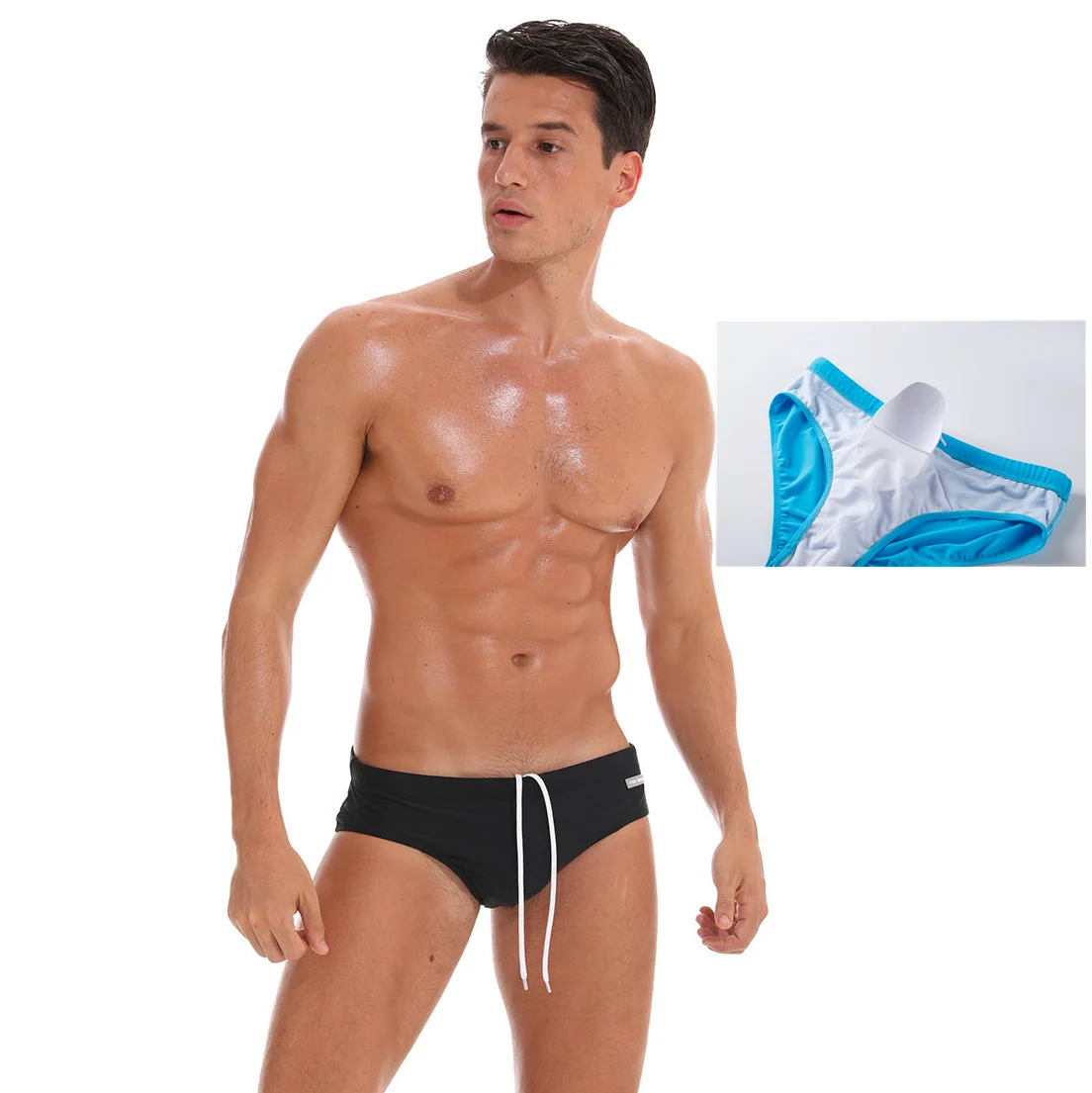 Wholesale JOCKAMIL Padded Men Swimming Turnks Solid color String non-slip  triangle shorts Crotch padding push high cup beach pants From m.alibaba.com