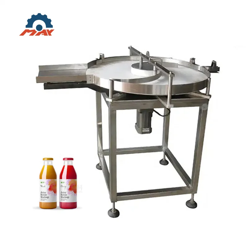 Automatic Stainless Steel Rotary Sorting Table Glass Bottle Unscrambler Machine