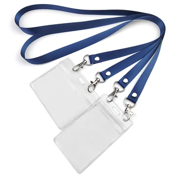 With Card Holder Polyester Lanyard  Ribbon Double Hanging Rope Clip Set Lobster Buckle Hanging Heat Transfer Printing  YJEL0039