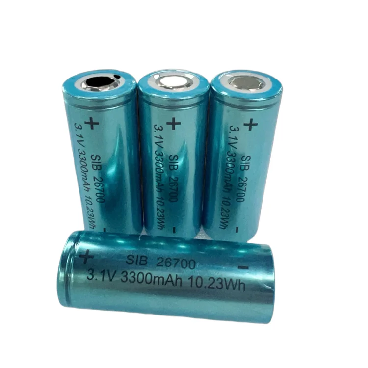 Factory wholesale SIB 3300mah 3.1V Sodium Ion Battery 3000 Cycles 26700 Na Ion Cylindrical Batteries Cell